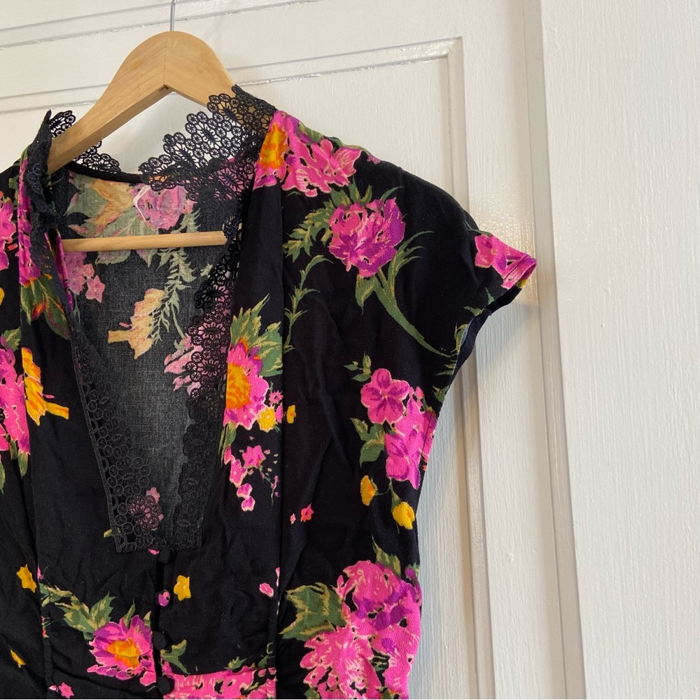Free People Alora Floral button down mini dress - Picture 4 of 7